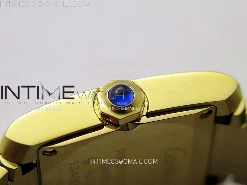 Tank Francaise Ladies 21.2mm YG 8848F 1:1 Best Edition Silver Dial on YG Bracelet Ronda Quartz